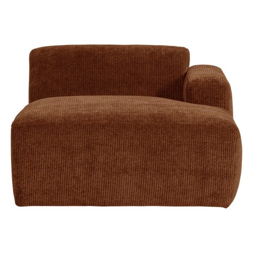 WOOOD chaise longue bank rechts Mojo Base - Rib - Roestbruin - 74x112x162