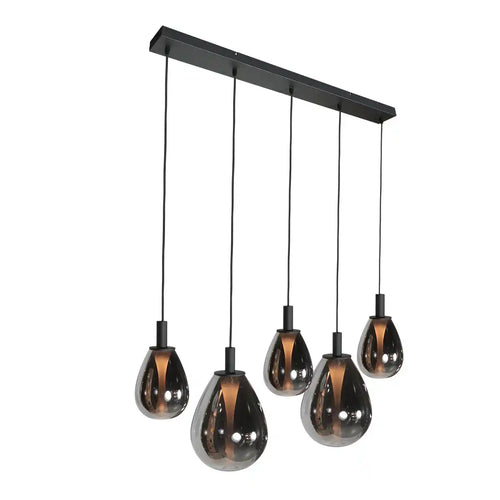 Steinhauer hanglamp Glimsy - 5 lichts - 115  x 170   cm - zwart
