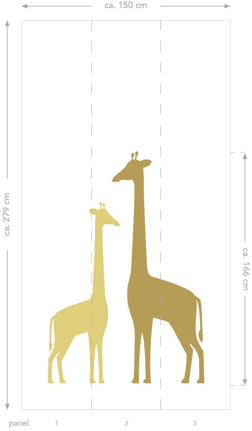 ESTAhome fotobehang giraffen okergeel - 150 x 279 cm - 158925 - vtwonen shop