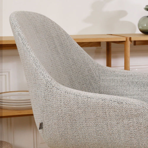 Nolon Nino-Mae Barkruk Beige Gemêleerd - met Armleuning - Wit - 75 cm - vtwonen shop