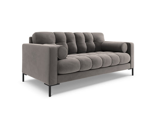 Cosmopolitan Design Bank Bali 2-zits, flueel, lichtgrijs - 96x152x75cm