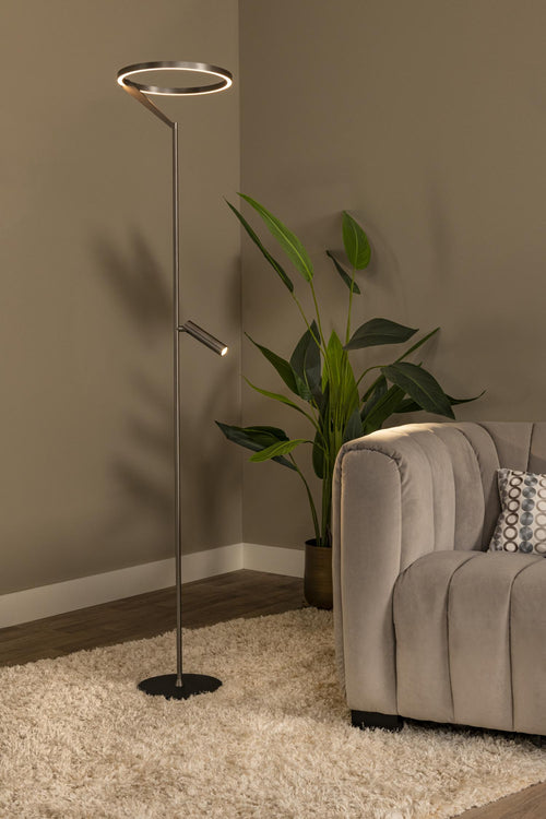 Lucide vloerlamp APPLAUSE - Geïntegreerde LED - Grijs ijzer