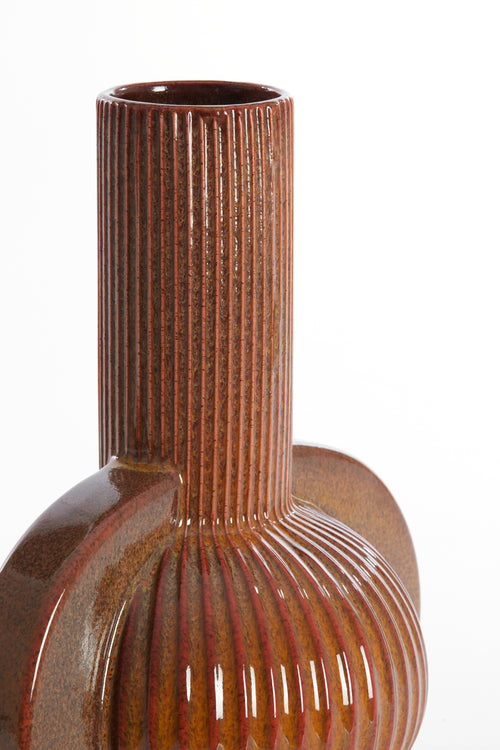 Light & Living vaas MELNIK - 31.5x21.5x38.5cm - bruin - vtwonen shop