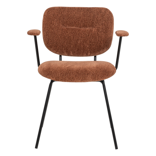 WOOOD eetkamerstoel armleuning roestbruin Brint - Set Van 2 - 80x63x58
