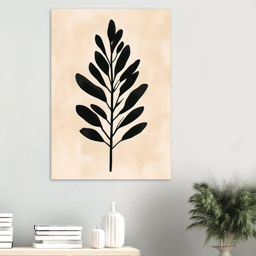 Artfulprints Poster Boho – Bold leaf   - A4 21x29.7 cm - beige