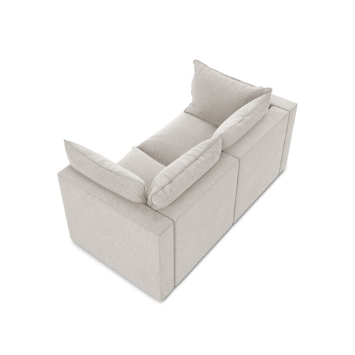 LaMiaSofa Tweezits modulaire bank Ravenna - velours - lichtbeige - 180x90x77