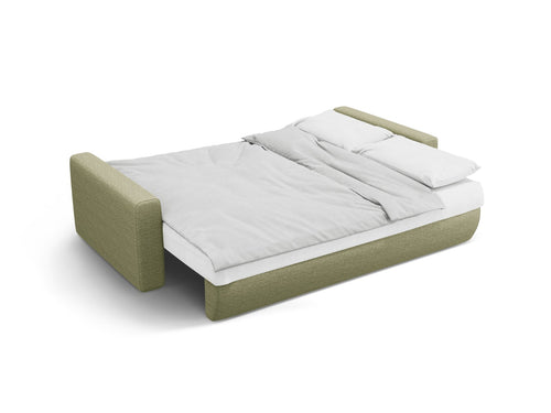 Cosmopolitan Design Slaapbank met opbergdoos Belfast 3-zits, structurele stof asperge - 105x238x84cm
