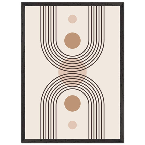 Artfulprints Poster met Lijst Boho – Central calm   - 50x70 cm - Grijs