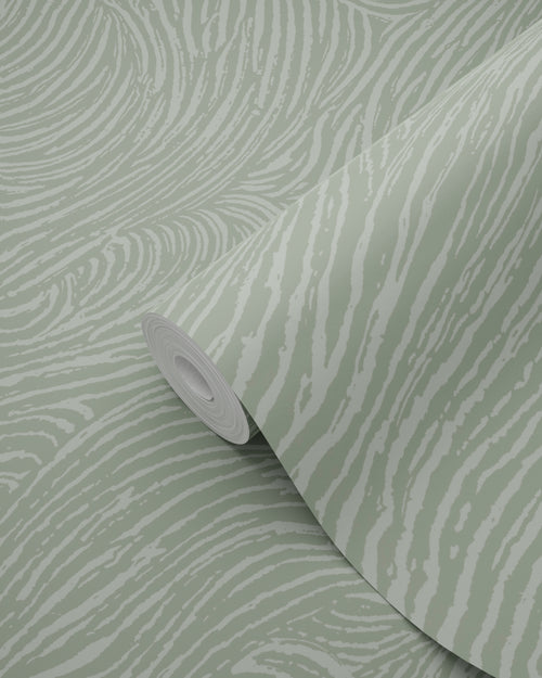 ESTAhome behang 3d golvende lijnen vergrijsd mintgroen - 50 x 900 cm - 139663 - vtwonen shop