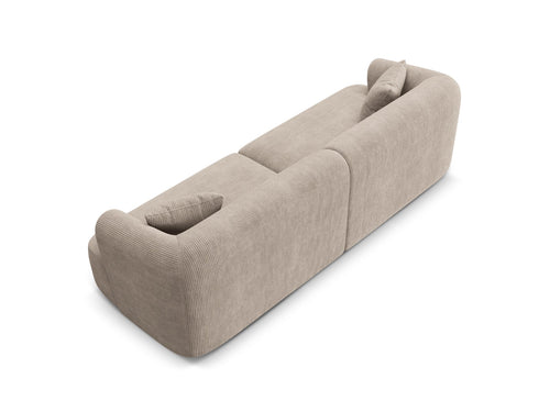 Cosmopolitan Design Modulaire bank Campi 4-zits, ribfluwelen cappuccino - 90x255x70cm