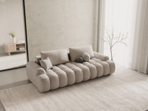 Cosmopolitan Design Slaapbank met opbergdoos Linz 4-zits, structurele stof zand - 100x250x84cm