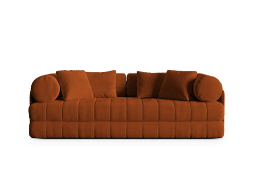 Cosmopolitan Design Converteerbare bank Kemi 3-zits, flueel terracotta - 95x206x70cm