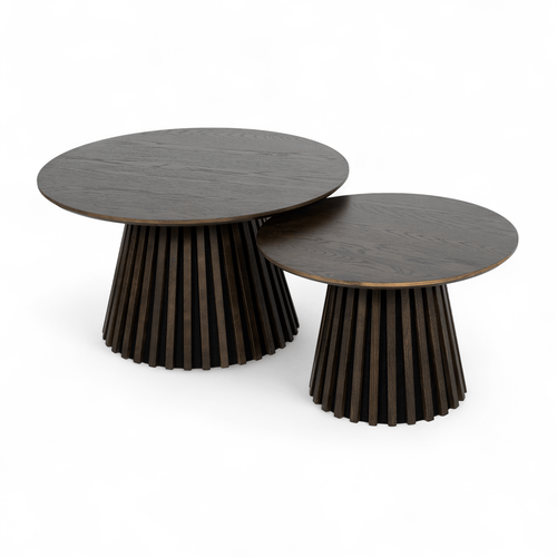 Furnhouse salontafel set Svendborg - Gerookt eikenhout - Ø 60/80 cm