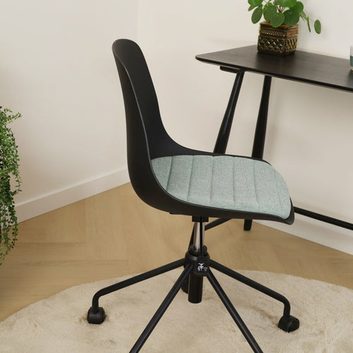 Nolon Nout-Liv Bureaustoel Zwart - Groen Kussen - Zwart Onderstel - vtwonen shop