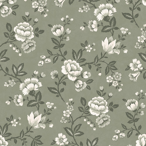 Laura Ashley Vliesbehang - Bradenbury Trail Antique Green