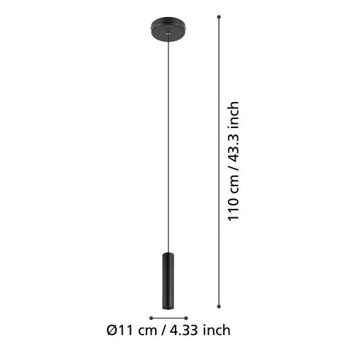 EGLO hanglamp Almudaina - led - 4 cm - zwart - dimbaar - staal - vtwonen shop