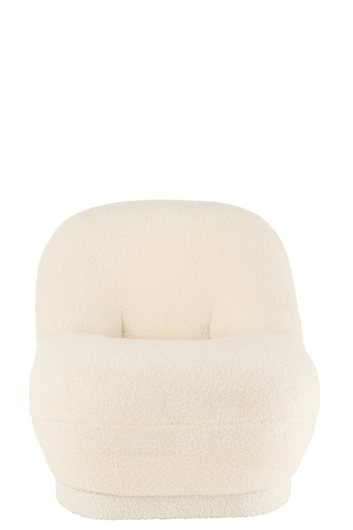 J-Line zetel Teddy Bouclé - velvet - wit