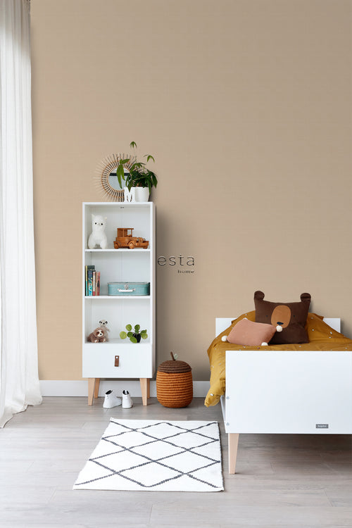 ESTAhome behang linnenstructuur warm beige - 53 cm x 10.05 m - 139472