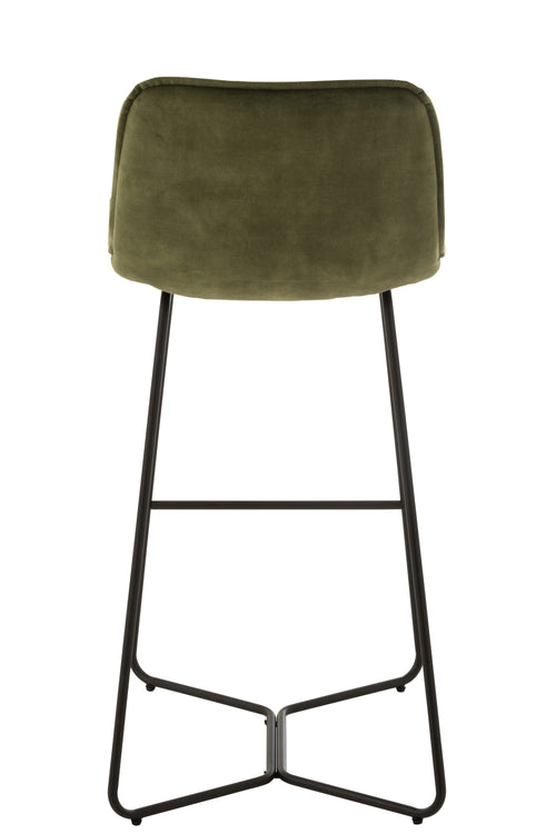 J-Line barstoel Laurent - metaal/textiel - groen - 2 stuks