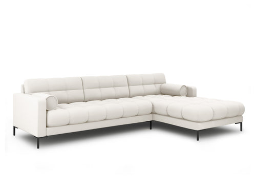 Cosmopolitan Design rechter hoekbank Bali 5-zits, structurele stof, lichtbeige - 185x293x75cm