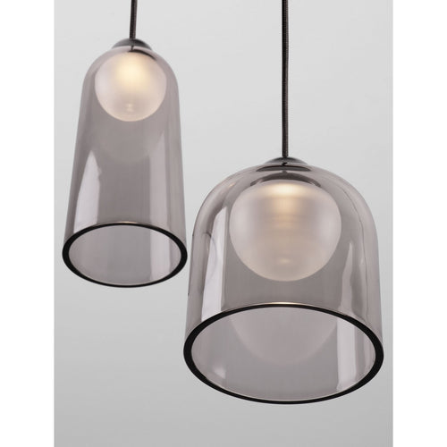 Nova Luce DIONE Hanglamp met clusterdesign, zandkleurig zwart, rookkleurige LED 15W 600lm 3000K