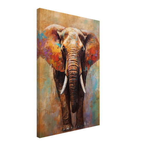 Artfulprints Canvas Artistic elephant canvas - 40x60 cm - Meerkleurig