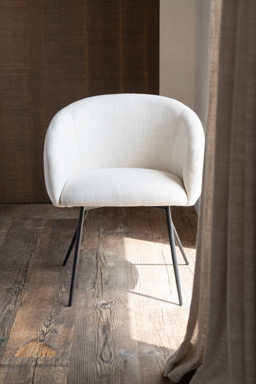 J-Line stoel Wales - staal/schuim - ivoor