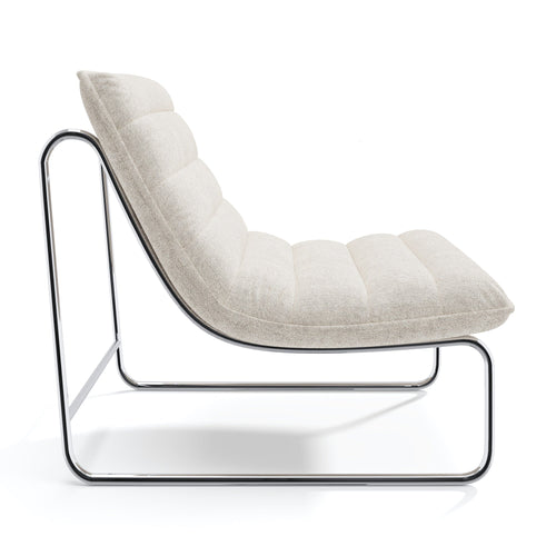 Sia Home - Fauteuil VINTY - Fluweel met structuur - Ecru - 67.5cm