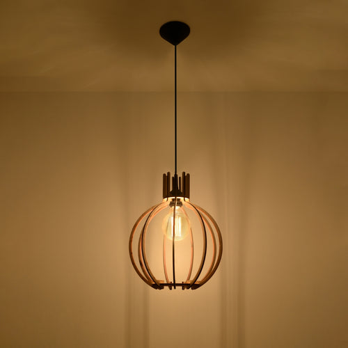 Sollux Lighting Hanglamp ARANCIA natuurlijk hout - 28x17x100cm