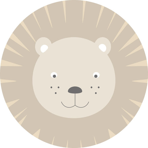 ESTAhome zelfklevende behangcirkel dierenkoppen beige - Ø 70 cm - 158973 - vtwonen shop