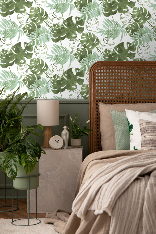 Walls4You behang tropische bladeren groen grijs - 53 cm x 10.05 m - 935294 - vtwonen shop