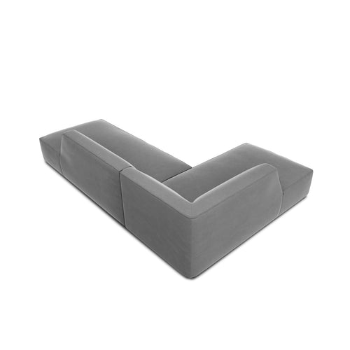 Cosmopolitan Design - Modulaire hoekbank links Siena 4-zits, flueel grijs - 180x273x69cm