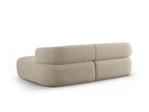 Micadoni rechter hoekbank Jenny 5-zits, flueel beige - 145x200x73cm