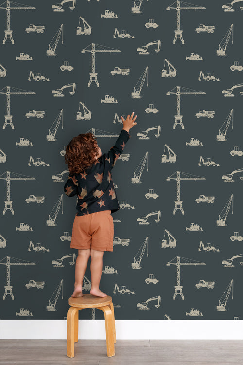 ESTAhome behang voertuigen vergrijsd donker blauw - 53 cm x 10.05 m - 139973 - vtwonen shop