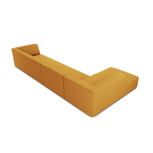 Cosmopolitan Design - Modulaire hoekbank links Siena 5-zits, structurele stof geel - 180x366x69cm