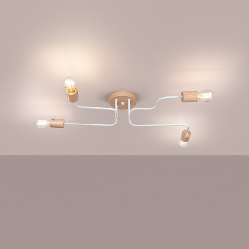 Sollux Lighting Kroonluchter TIMBO 4 wit - 75x58x16,5cm