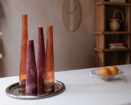 S|P Collection - Kaars 9xH49,5cm bordeaux Twig