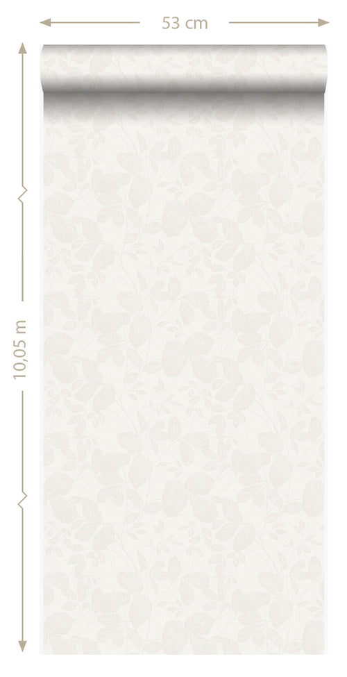 Origin Wallcoverings behang bladeren wit - 53 cm x 10.05 m - 346541