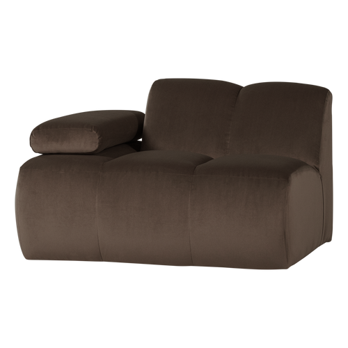 WOOOD 1-zits bank arm links Mojo - Velvet - Bruin - 74x124x97