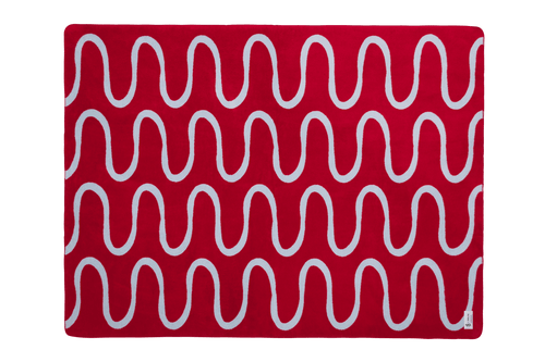 noo.ma SWIRL Katoenen deken - Cherry Juice & Baby Blue - vtwonen shop