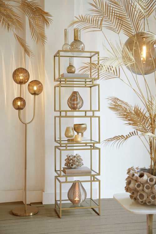 Light & Living vloerlamp  - bruin - 38x20x162 cm
