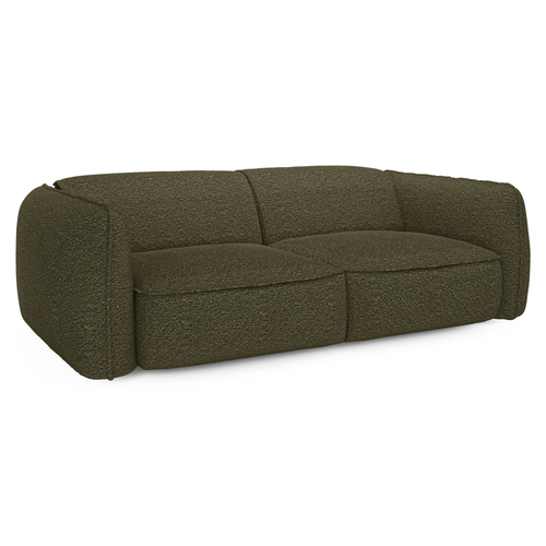 Sia Home - Rechte bank LIVIA - Bouclette stof - Olijfgroen - 230cm - vtwonen shop