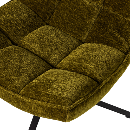 WOOOD draaifauteuil Maudi - Chenille - Groen - 84x74x86