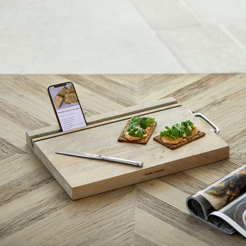 Rivièra Maison RM Tablet Holder Chopping Board - Mangohout - Naturel - vtwonen shop