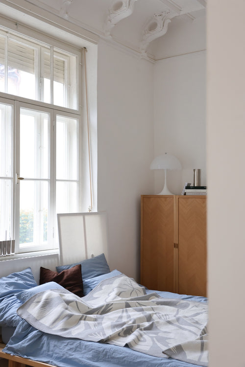 noo.ma LINO Katoenen deken - Light Grey - vtwonen shop