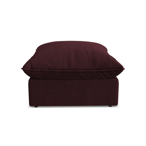 LaMiaSofa Poef Ravenna - textuurstof - bordeaux - 75x75x45