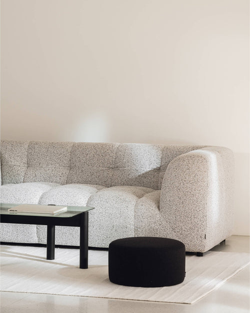 noo.ma Folk Pouf Low - Clay Grey Mélange, 50x50x26 cm