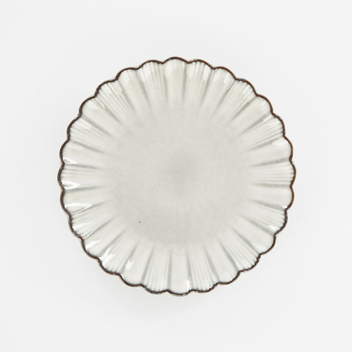 Mica Decorations Corfu Ontbijtbord - H3 x Ø21 cm - Keramiek - Grijs