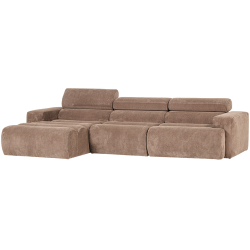 WOOOD chaise longue bank links Novi - Ribstof - Taupe - vtwonen shop