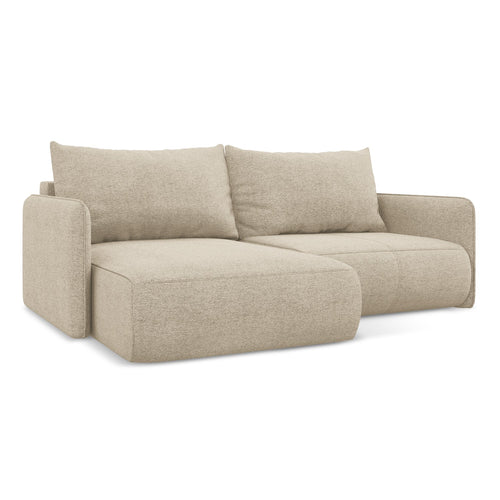 LaMiaSofa hoekbank links Palermo - chenille stof - donkerbeige - 207x148x86